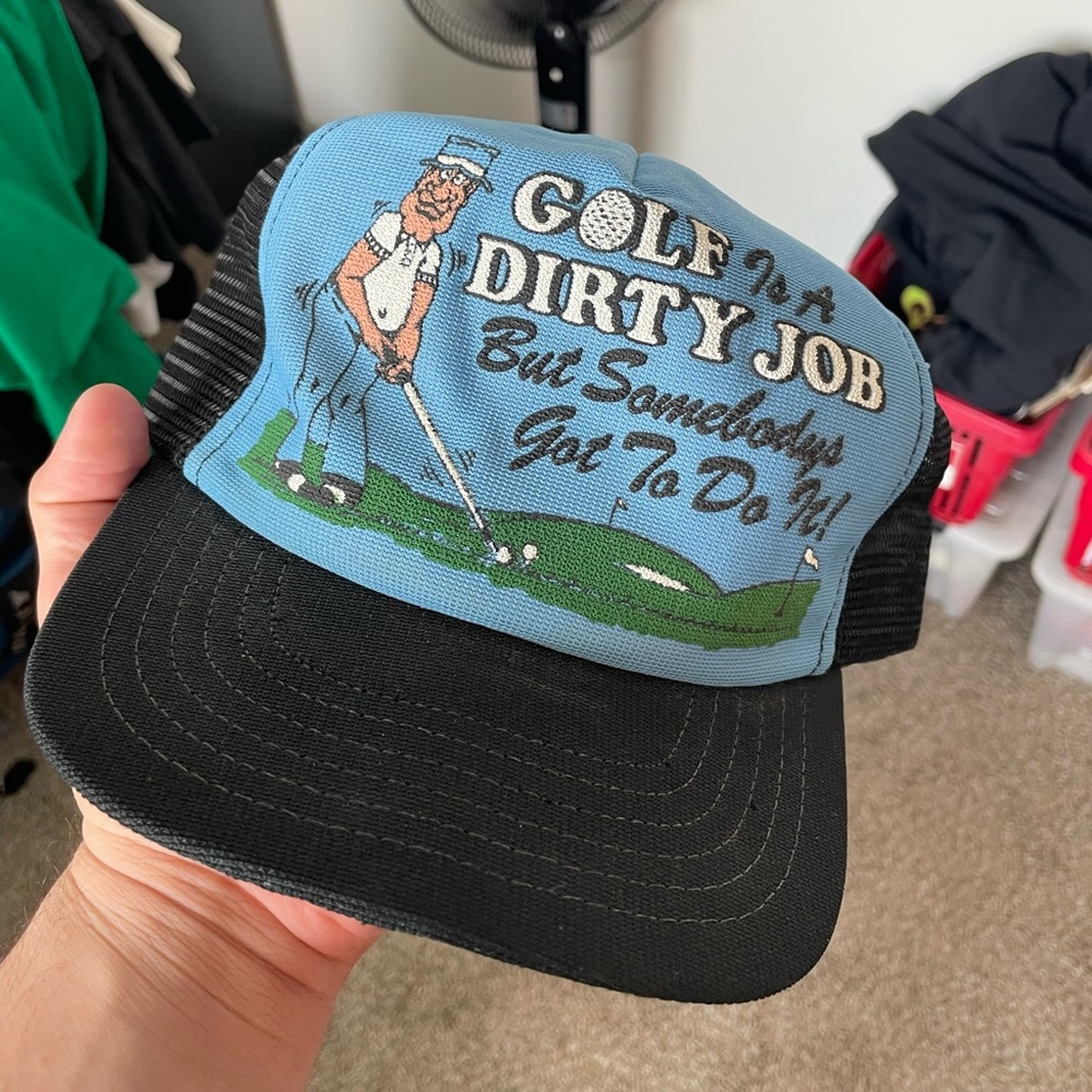 Vintage 80s made in USA golf is a dirty job hat